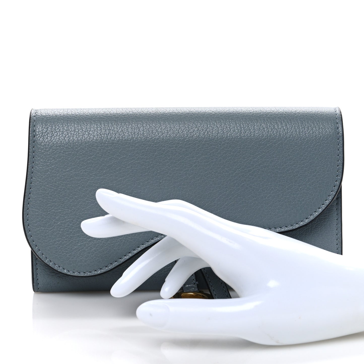 Goatskin Saddle Wallet Cloud Blue