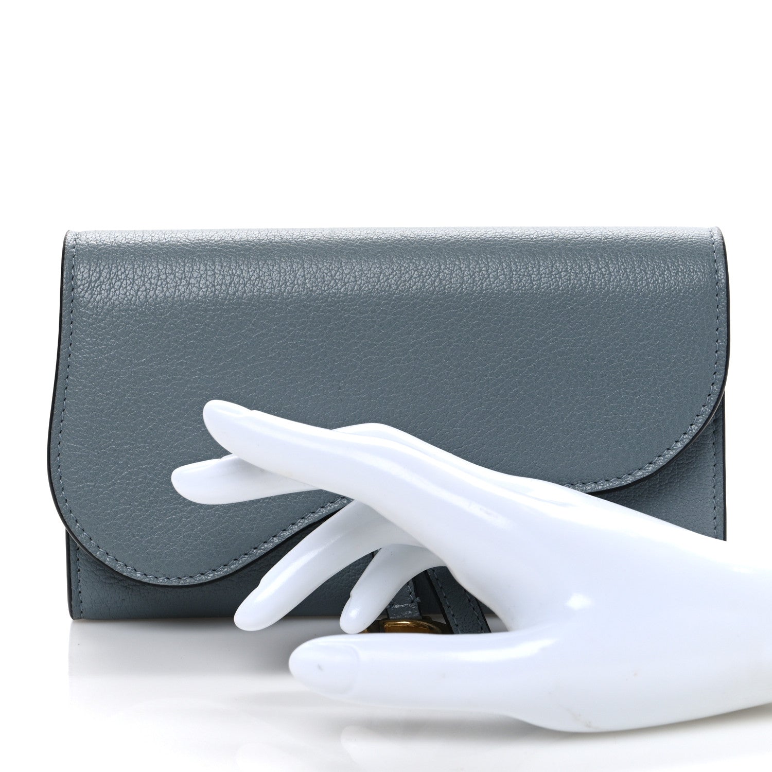 Christian Dior Goatskin Saddle Wallet Cloud Blue 2 of 10