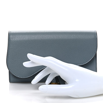 Christian Dior Goatskin Saddle Wallet Cloud Blue 2 of 10