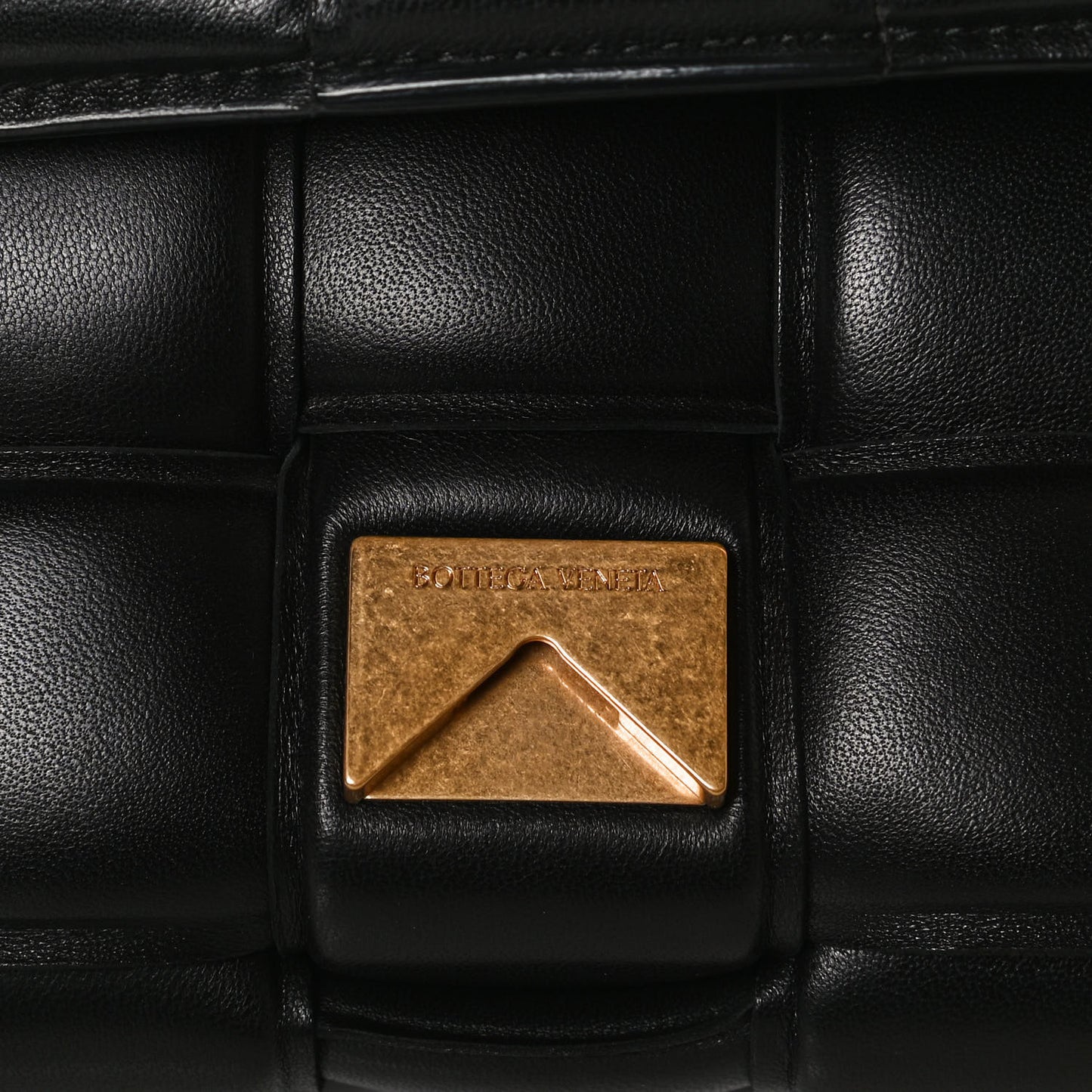 Nappa Maxi Intreccio Padded Cassette Crossbody Bag Black