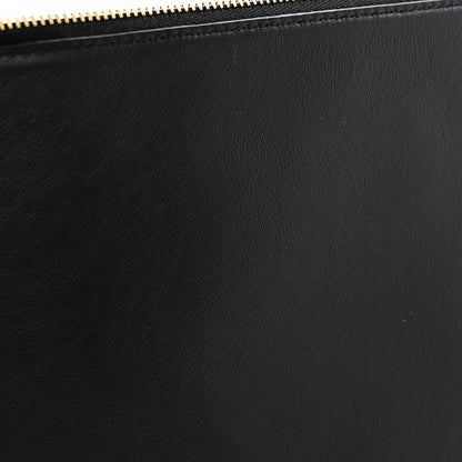 Alexander McQueen Calfskin Logo Zip Wristlet Pouch Black Red 8 of 9