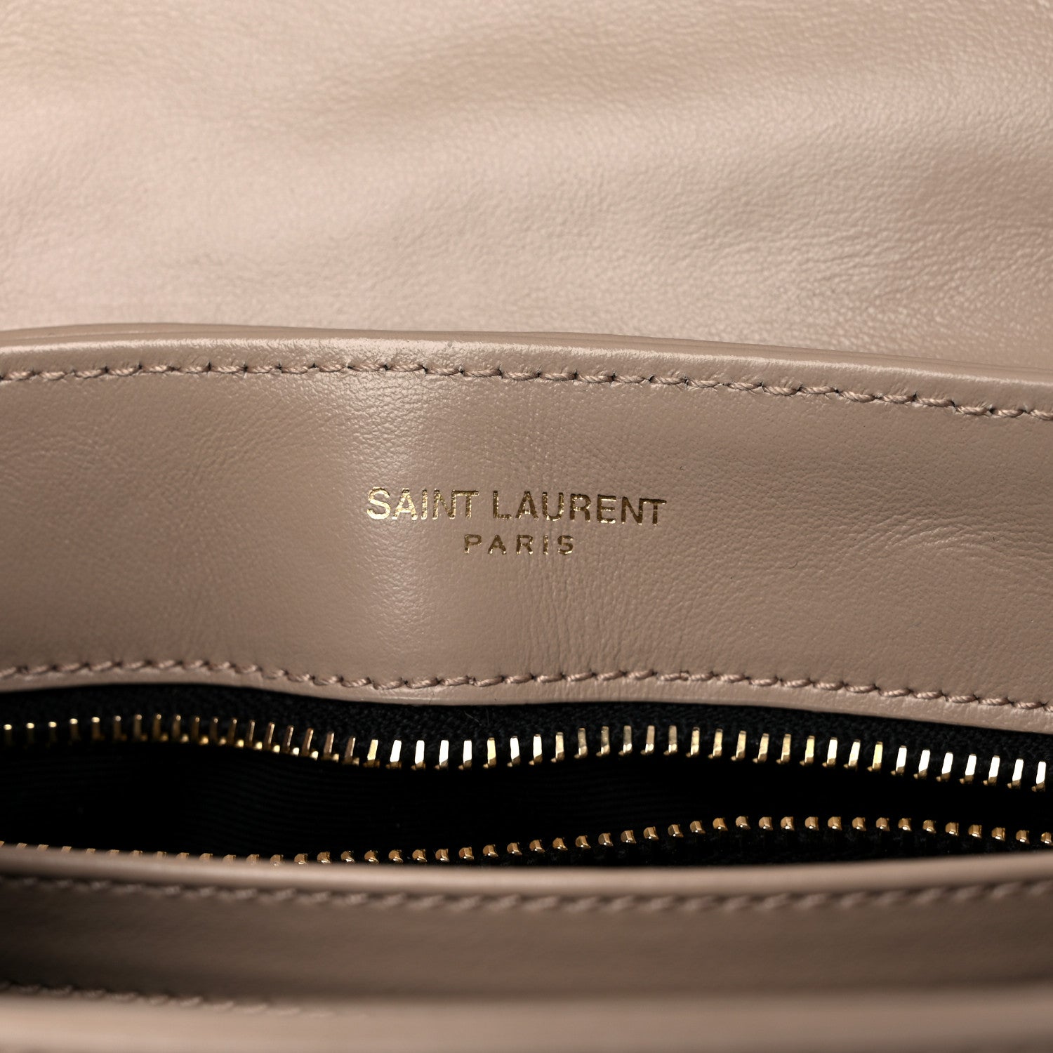 Saint Laurent Calfskin Y Quilted Monogram Toy Loulou Crossbody Bag Dark Beige 6 of 10