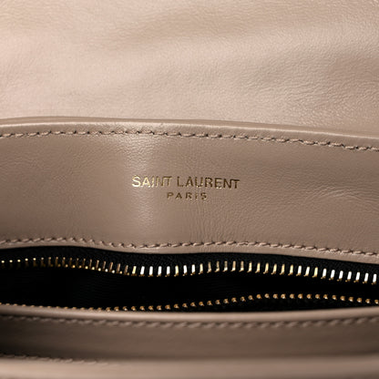 Saint Laurent Calfskin Y Quilted Monogram Toy Loulou Crossbody Bag Dark Beige 6 of 10