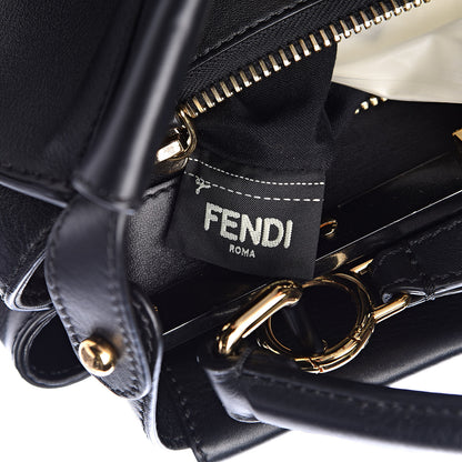Fendi Vitello Seta Shiny Nappa Medium Peekaboo Iconic Satchel Black 8 of 13