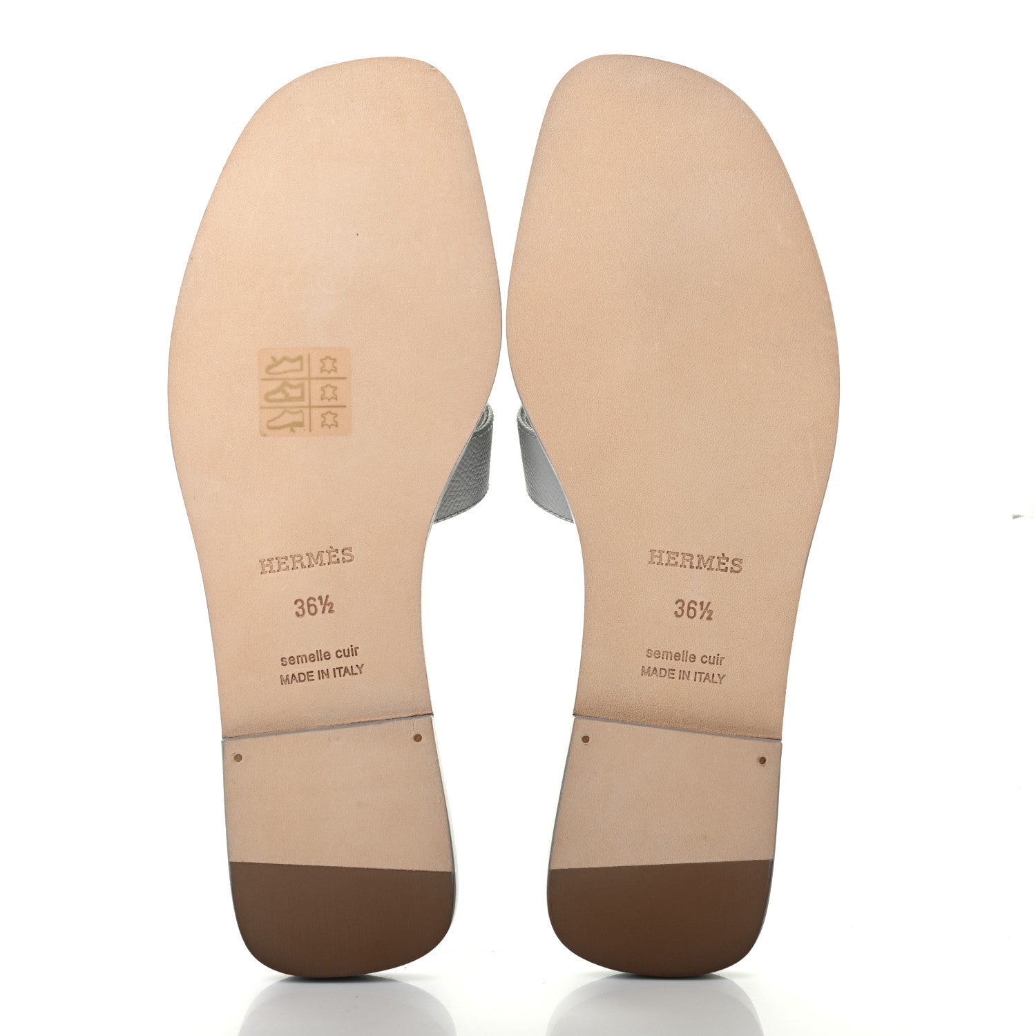 Hermes Epsom Oran Sandals 36.5 Bleu Glacier 5 of 8