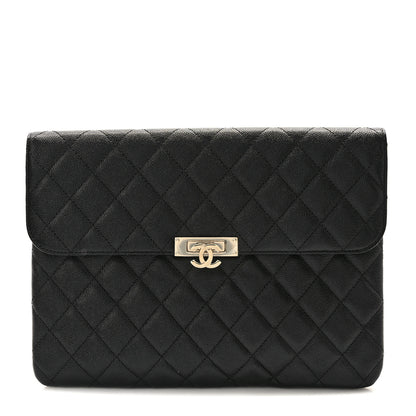 Chanel Caviar Quilted Medium Golden Class Pouch Black 1 of 9