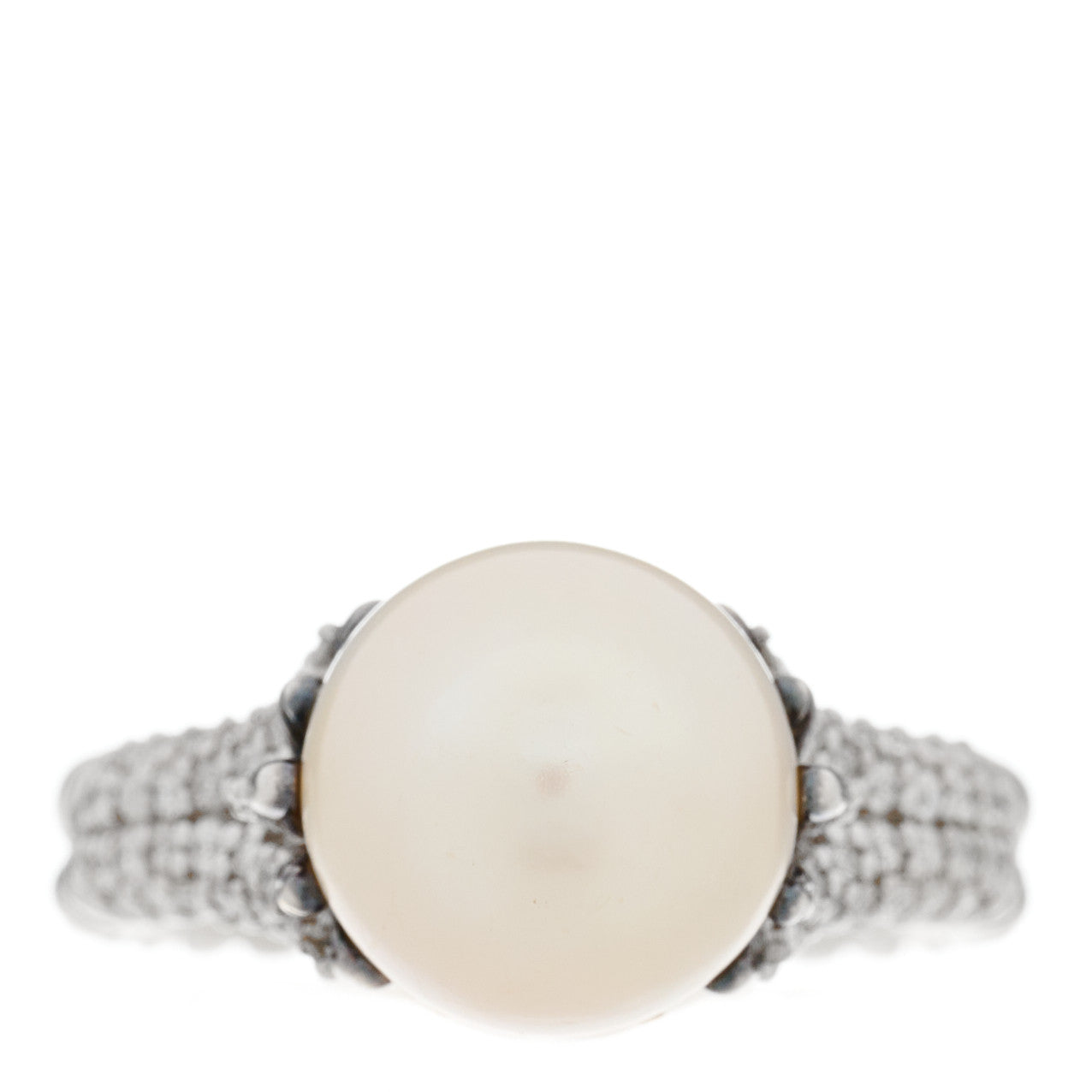 David Yurman Sterling Silver Diamond Pearl Starburst Ring 52 6 1 of 6