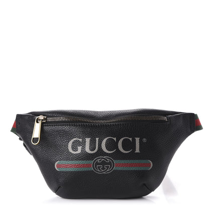 Gucci Grained Calfskin Small Logo Belt Bag Black 1 of 11