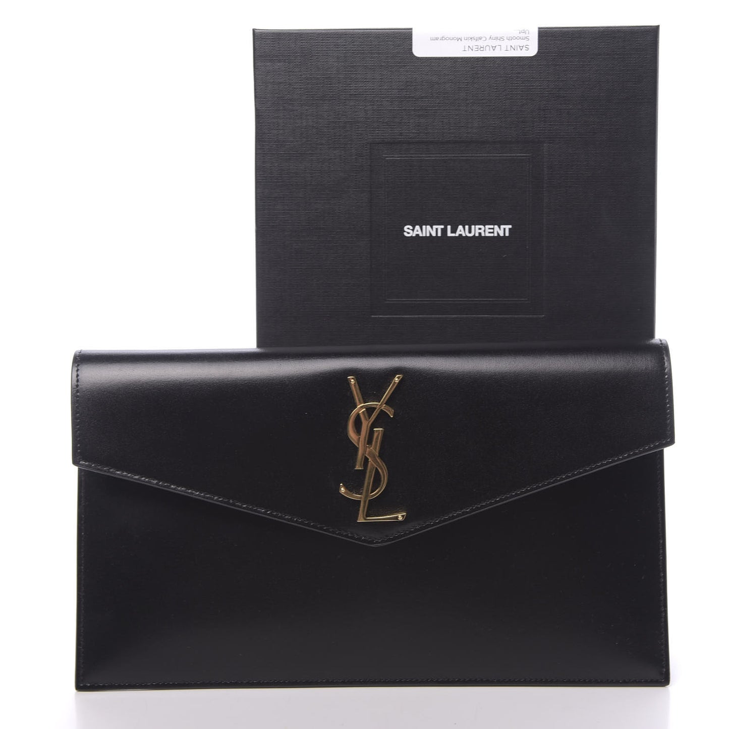 Smooth Shiny Calfskin Monogram Uptown Pouch Black