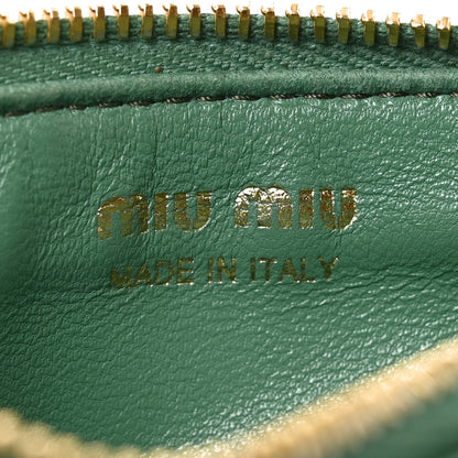 Miu Miu Soft Calf Softy Envelope Zip Card Holder Salvia 6 of 8