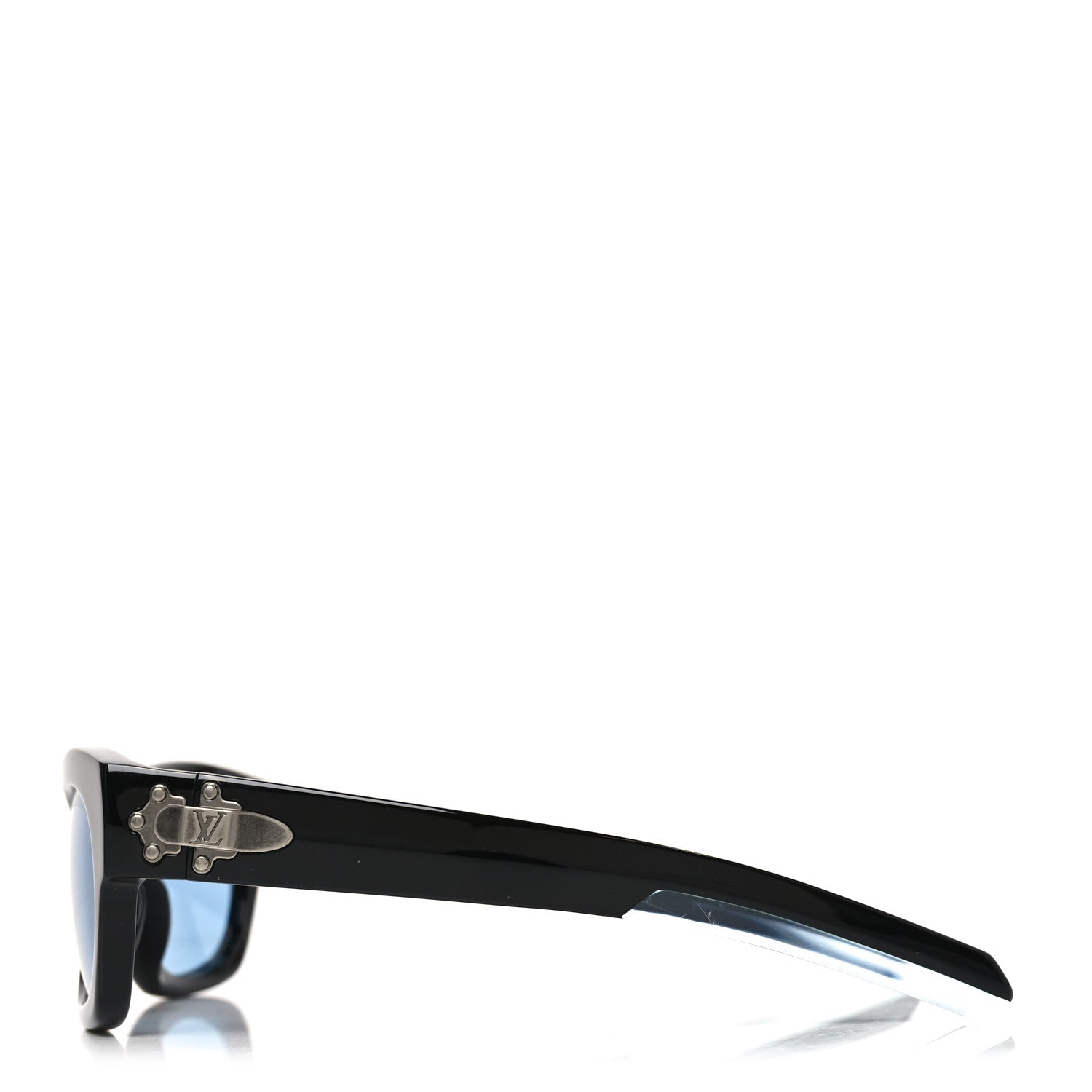 Louis Vuitton Acetate Frog Round Square Sunglasses Z3089U Black Blue 3 of 7