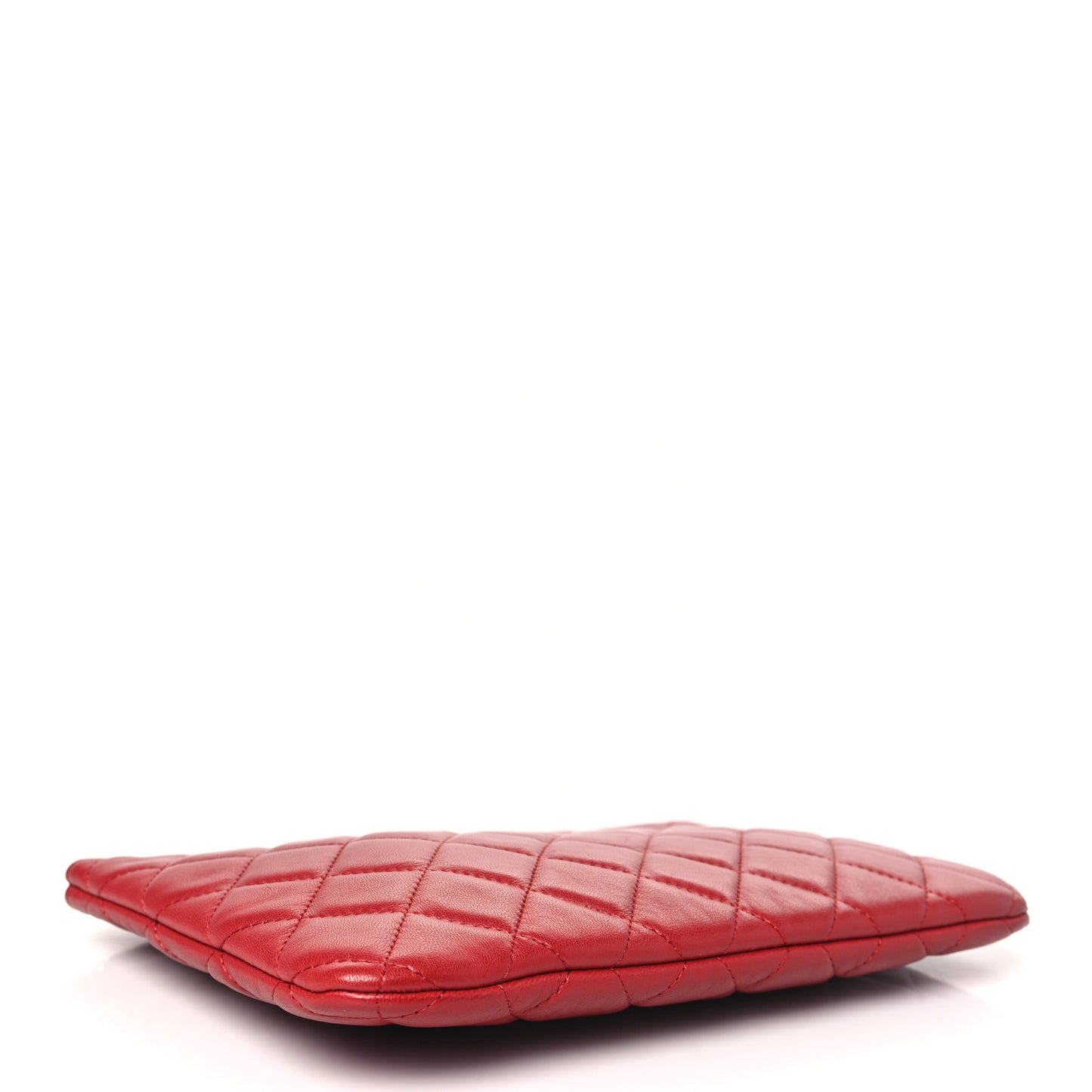 Lambskin Quilted Medium Cosmetic Case Red