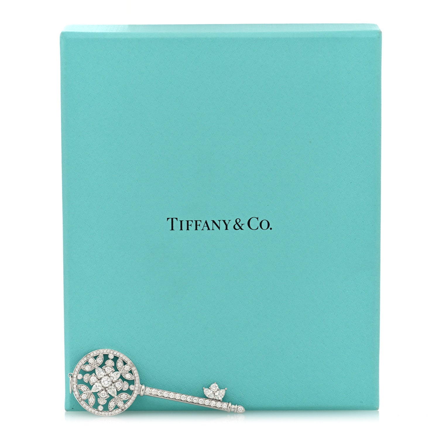 Tiffany Platinum Diamond Garden Key Pendant 4 of 4
