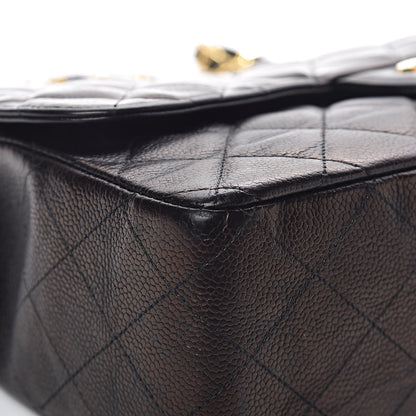Chanel Caviar Quilted Jumbo Single Flap Black 18 of 27