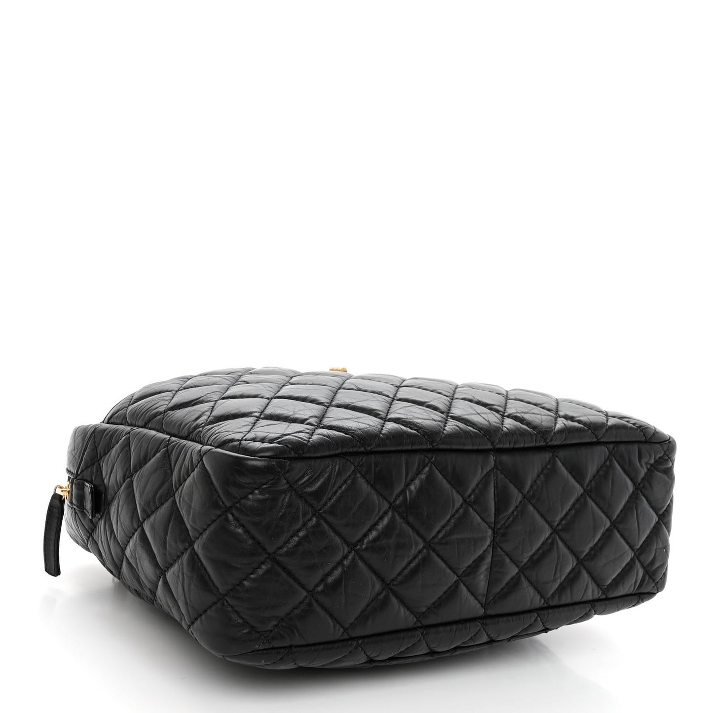 Aged Calfskin Quilted Large Reissue Camera Case Black