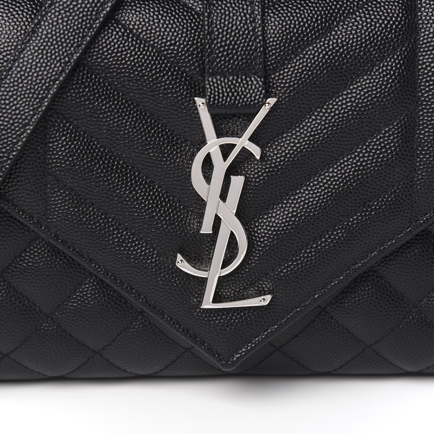 Saint Laurent Grain De Poudre Textured Mixed Matelasse Triquilt Small Monogram Satchel Black 8 of 8