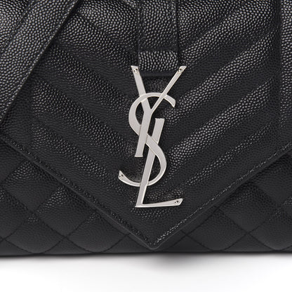 Saint Laurent Grain De Poudre Textured Mixed Matelasse Triquilt Small Monogram Satchel Black 8 of 8