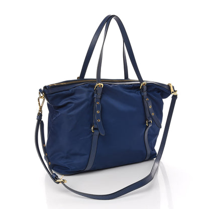 Prada Tessuto Nylon Saffiano Tote Bluette 3 of 10