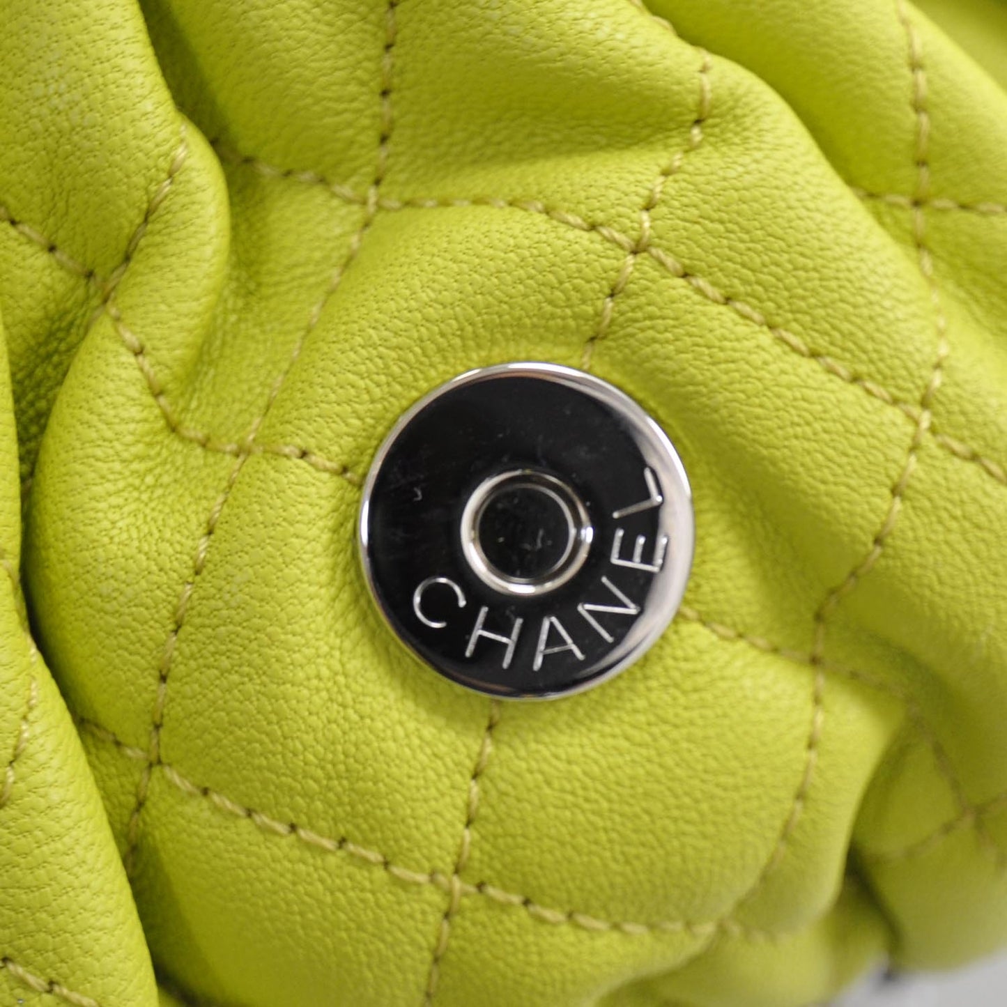 Washed Lambskin Mini Chain Around Messenger Neon Yellow 12C NEW SOLD OUT