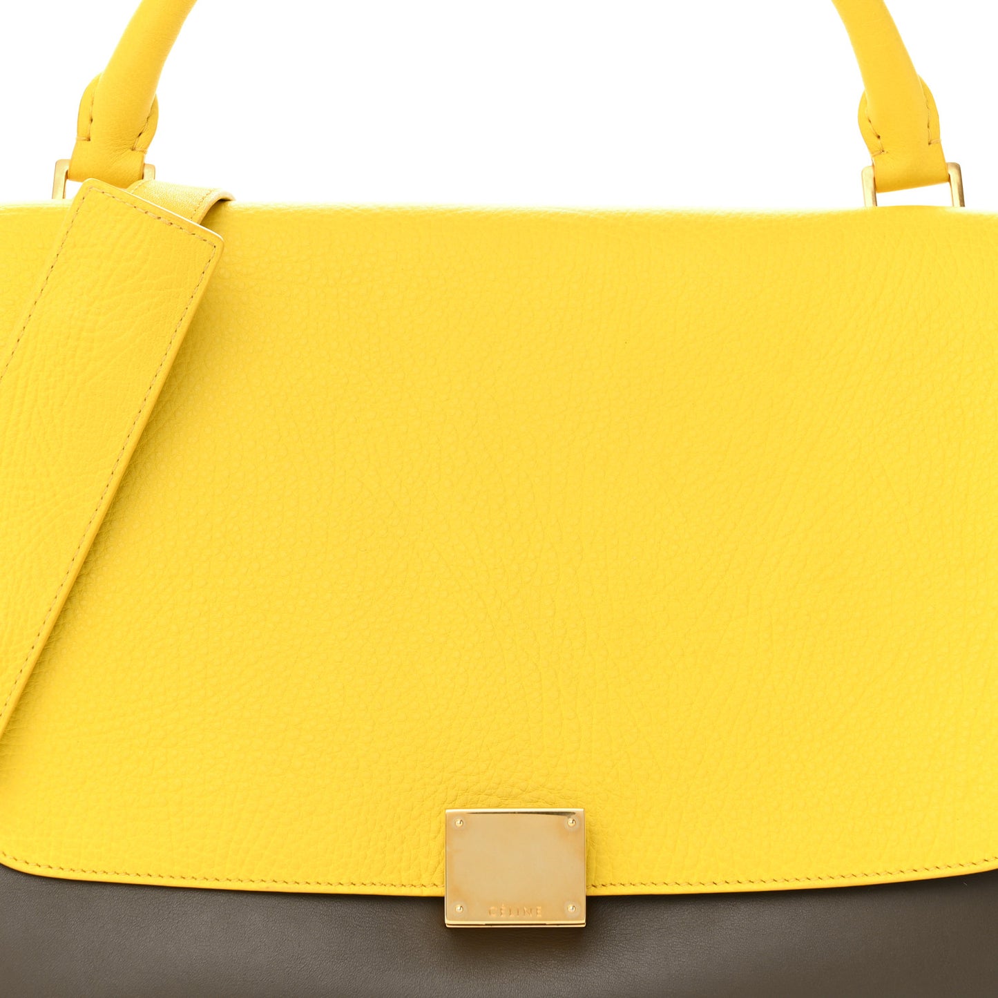 Elephant Calfskin Small Tri-Color Trapeze Yellow