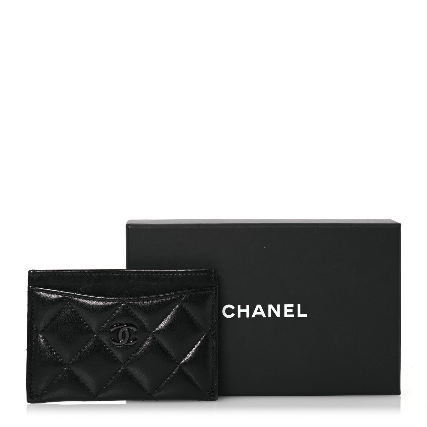 Lambskin Quilted Card Holder So Black