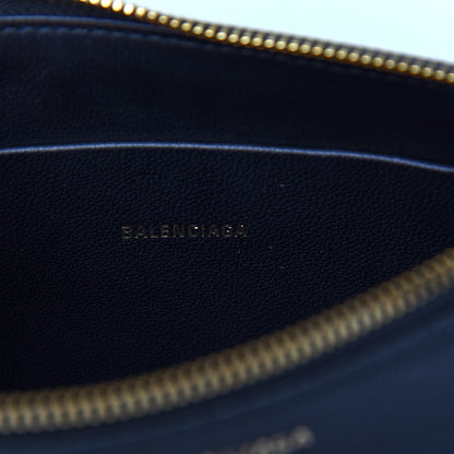 Balenciaga Signature Grained Calfskin Logo Ville Zip Pouch M Black White 6 of 6