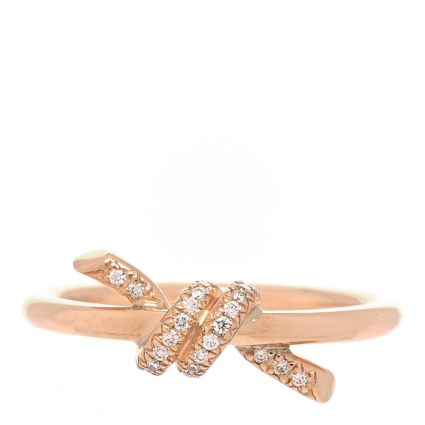 18K Rose Gold Diamond Small Knot Ring 47 4