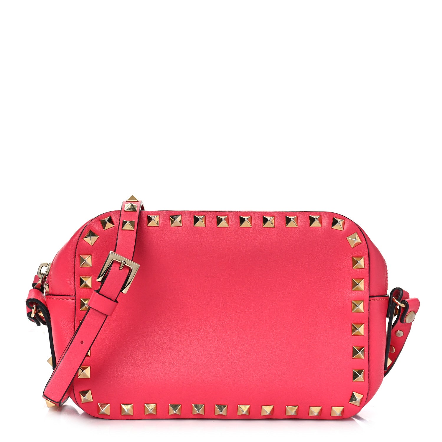 Valentino Garavani Calfskin Rockstud Camera Crossbody Bag Deep Rose 1 of 7