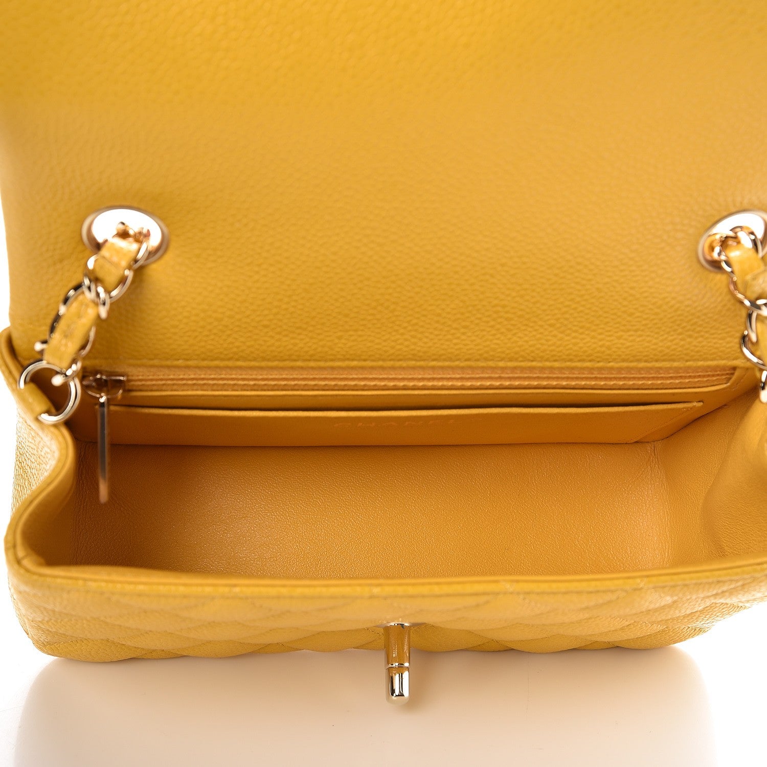 Chanel Caviar Quilted Mini Rectangular Flap Yellow 5 of 8
