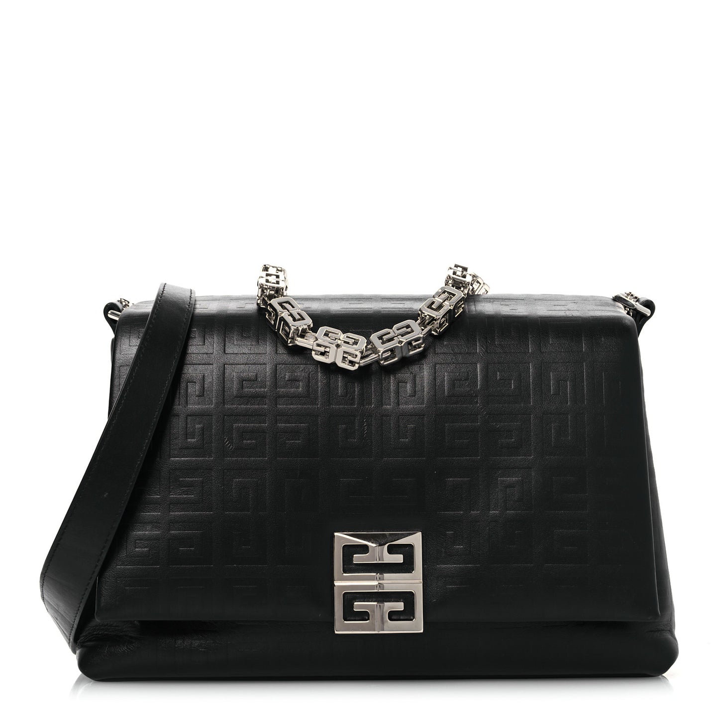 Soft Calfskin 4G Embossed Medium Shoulder Bag Black