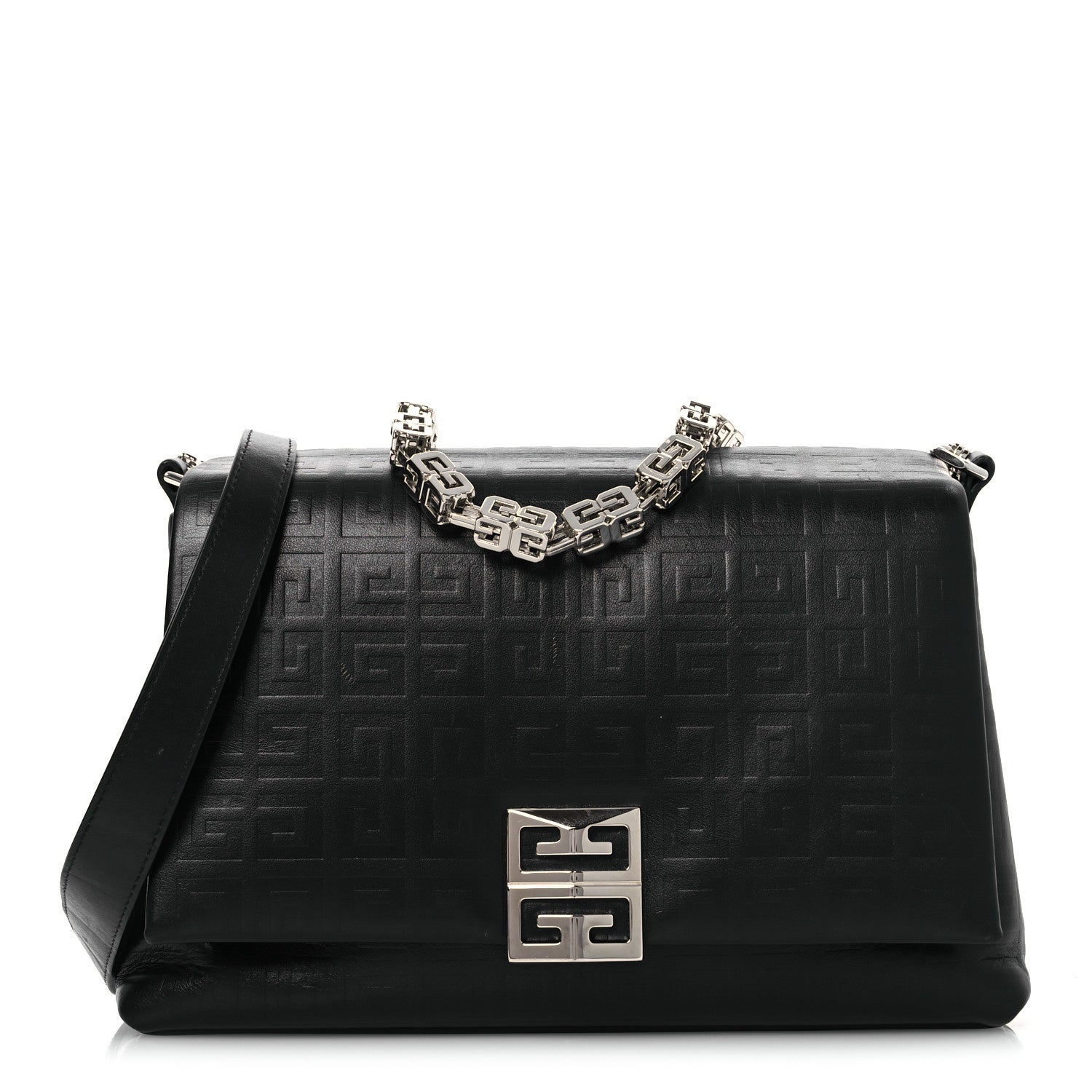 Givenchy Soft Calfskin 4G Embossed Medium Shoulder Bag Black 1 of 13