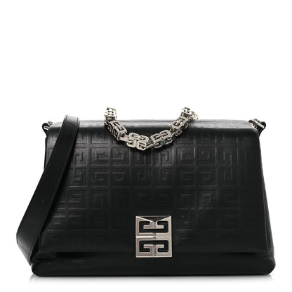 Givenchy Soft Calfskin 4G Embossed Medium Shoulder Bag Black 1 of 13