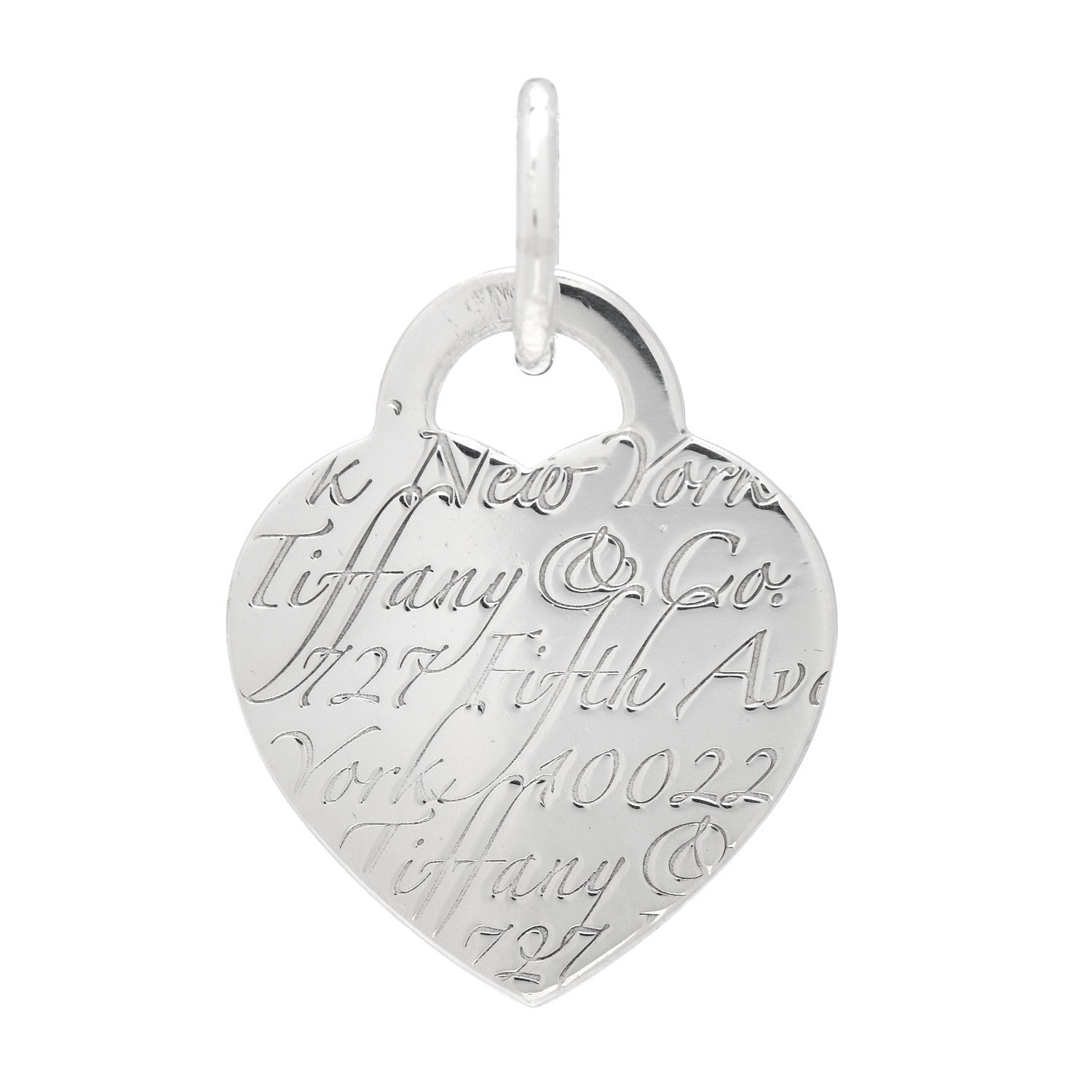 Tiffany Sterling Silver Notes Heart Tag Charm 1 of 3
