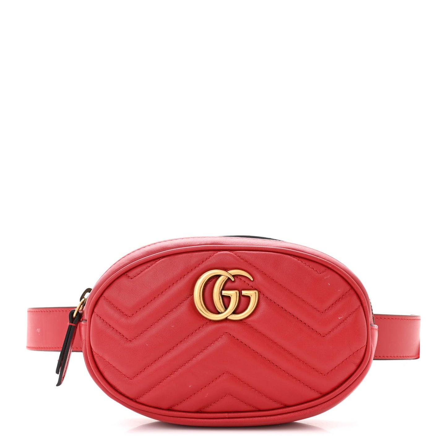 Calfskin Matelasse GG Marmont Belt Bag 85 34 Hibiscus Red