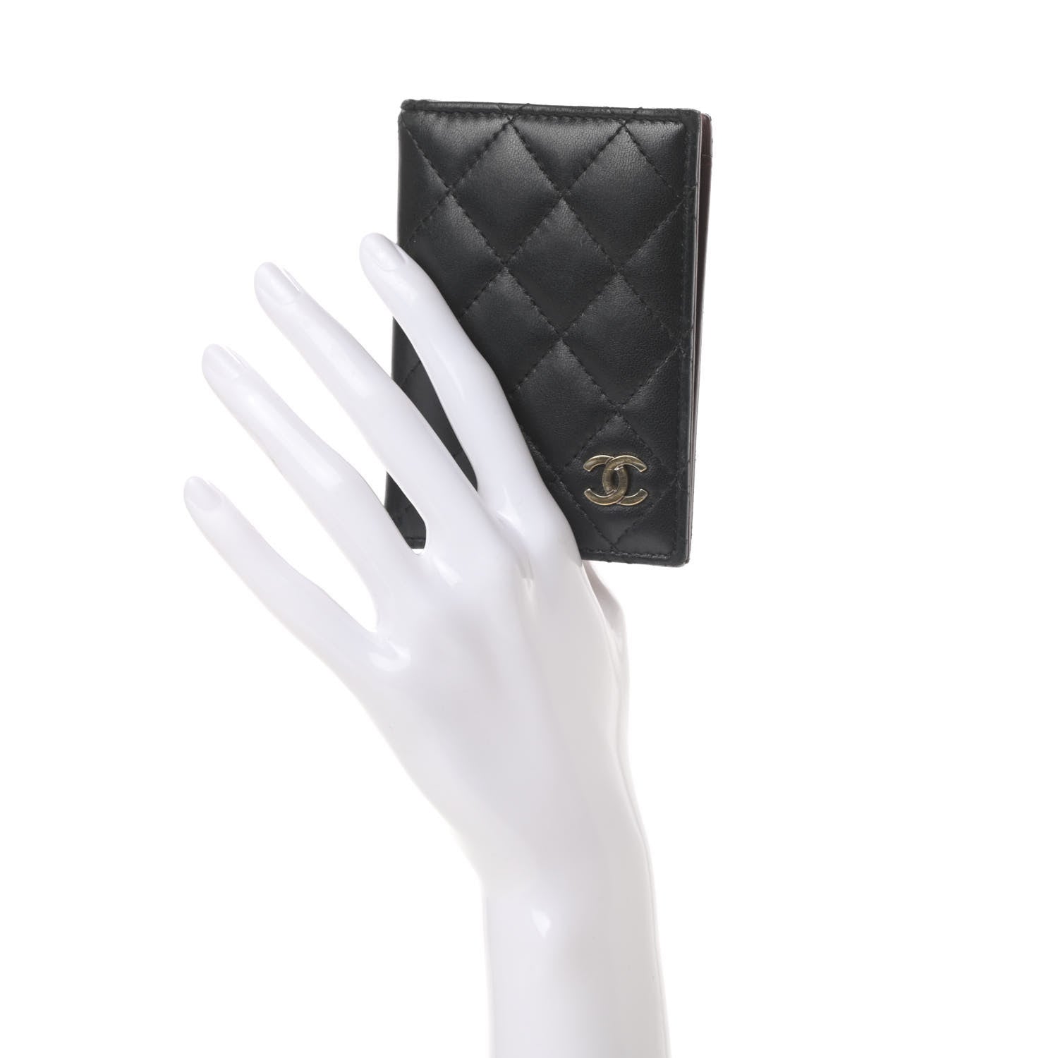 Chanel Lambskin Quilted Card Holder Wallet Black 2 of 12