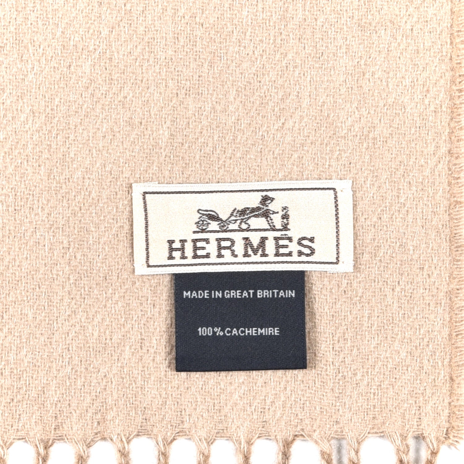 Hermes Cashmere Recto Verso Muffler Marron Glace Craie 5 of 5