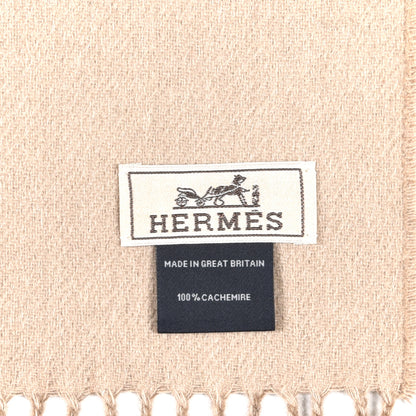 Hermes Cashmere Recto Verso Muffler Marron Glace Craie 5 of 5