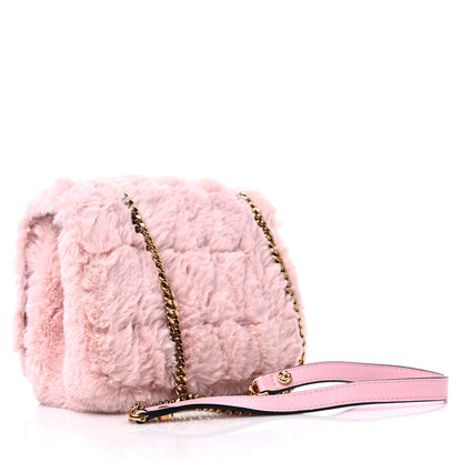 Versace Faux Fur Quilted Virtus Shoulder Bag English Rose 3 of 9