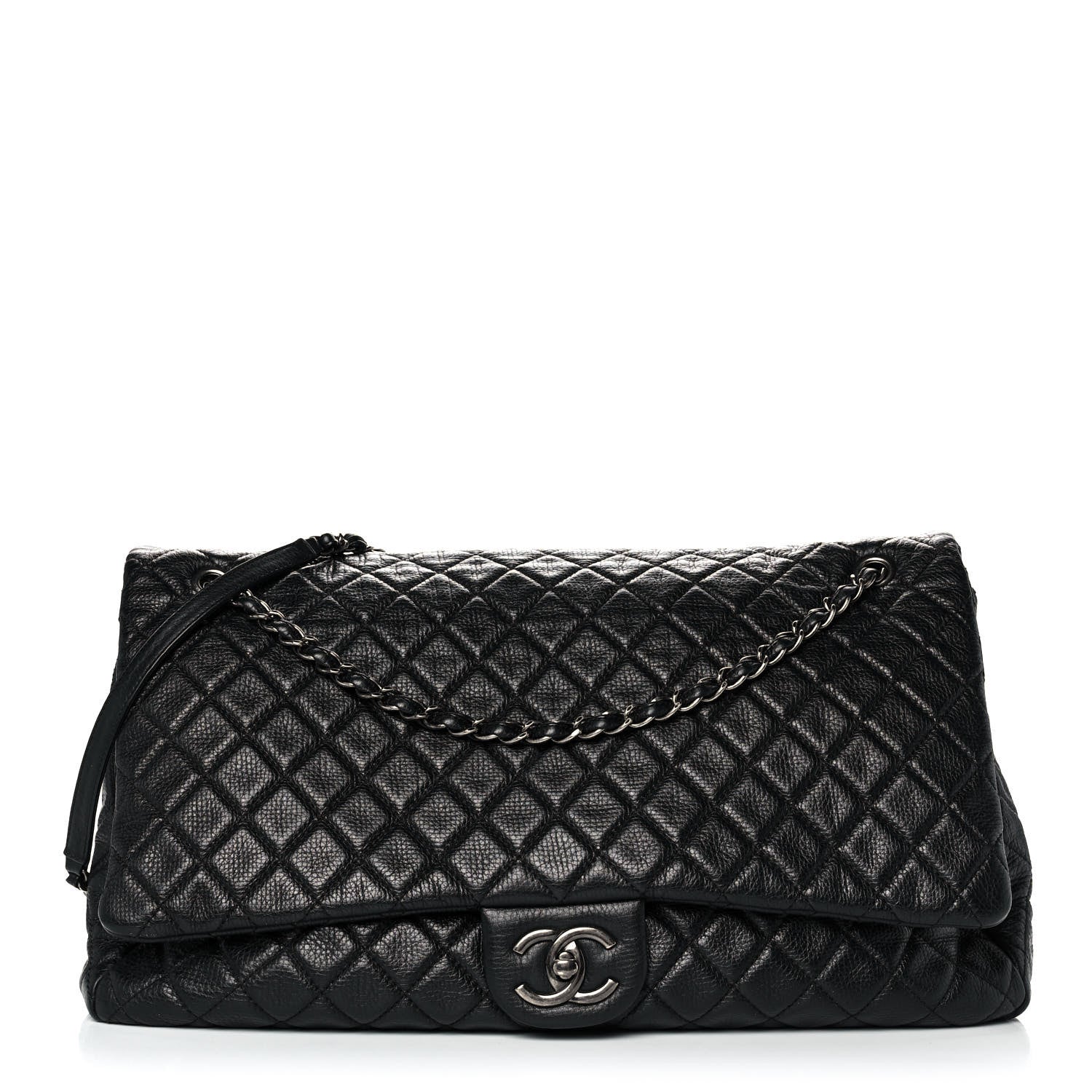 Chanel Calfskin Quilted XXL Travel Flap Bag Black 1 of 10
