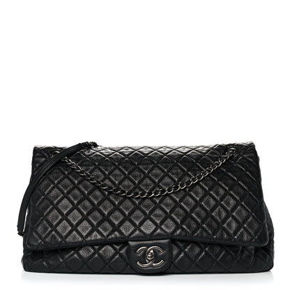 Chanel Calfskin Quilted XXL Travel Flap Bag Black 1 of 10