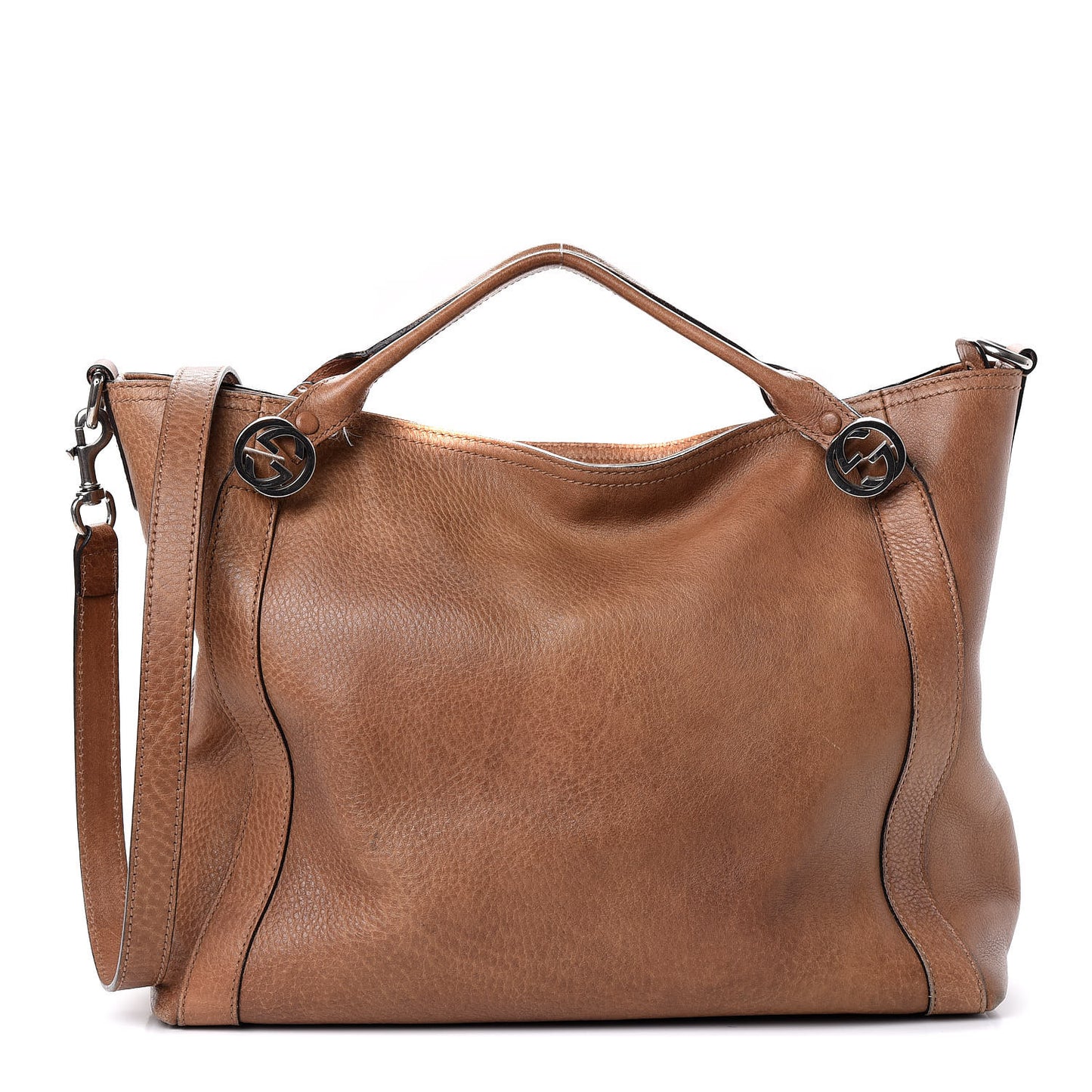 Pebbled Calfskin Medium Miss GG Top Handle Bag Light Cuir