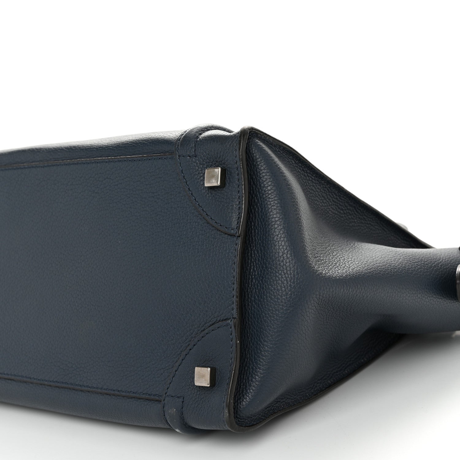 Celine Drummed Calfskin Mini Luggage Blue 9 of 13