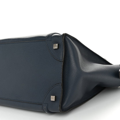 Celine Drummed Calfskin Mini Luggage Blue 9 of 13
