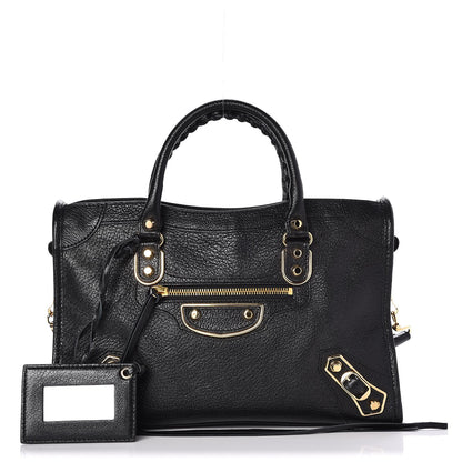 Balenciaga Chevre Gold Metallic Edge Hardware S City Black 1 of 8