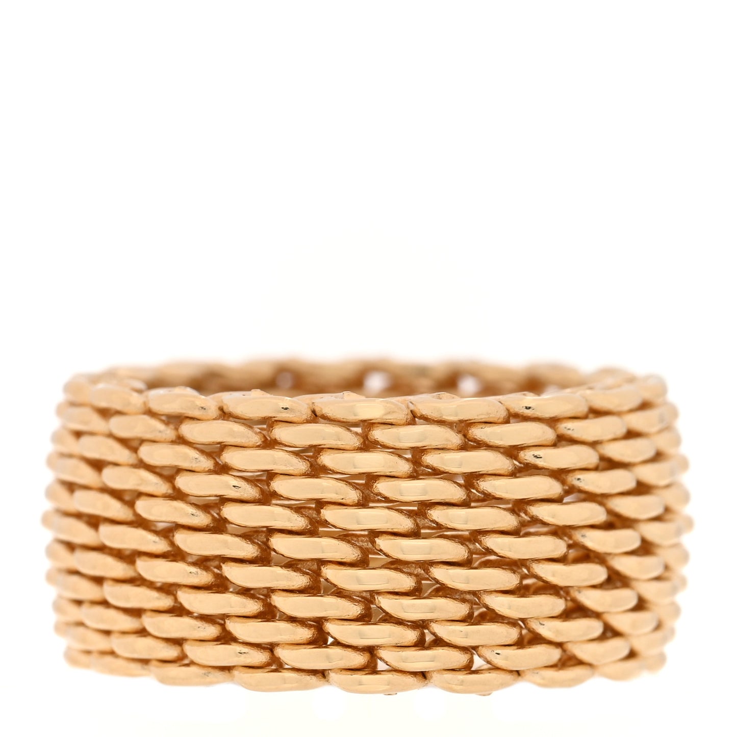 18K Yellow Gold Wide Somerset Mesh Ring 50 5.5