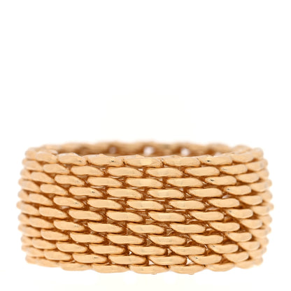 Tiffany 18K Yellow Gold Wide Somerset Mesh Ring 50 5.5 3 of 4