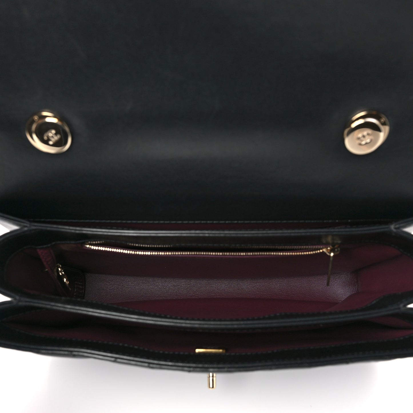 Lambskin Quilted Medium Trendy CC Flap Dual Handle Bag Black