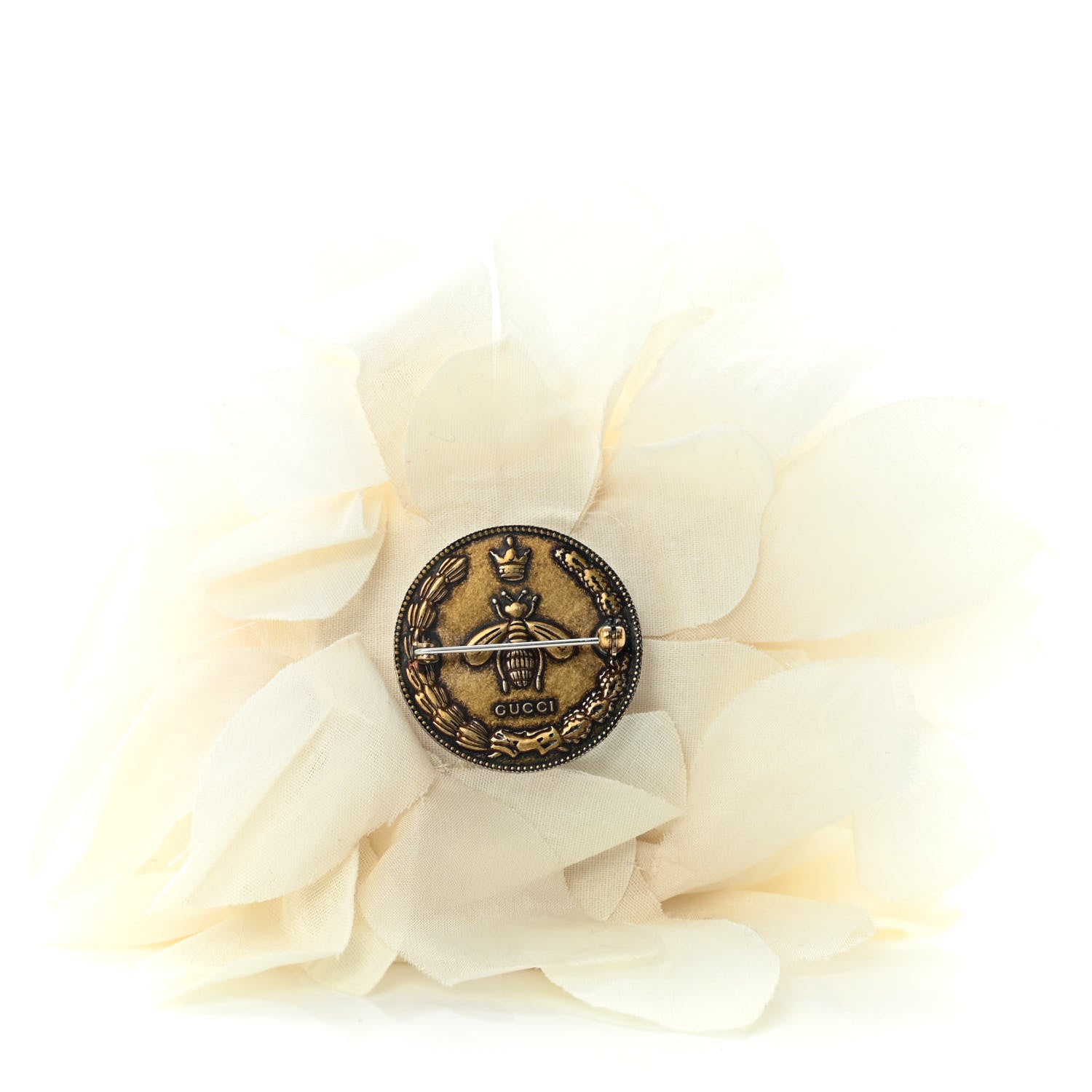 Gucci Fabric Flower Brooch White 3 of 4