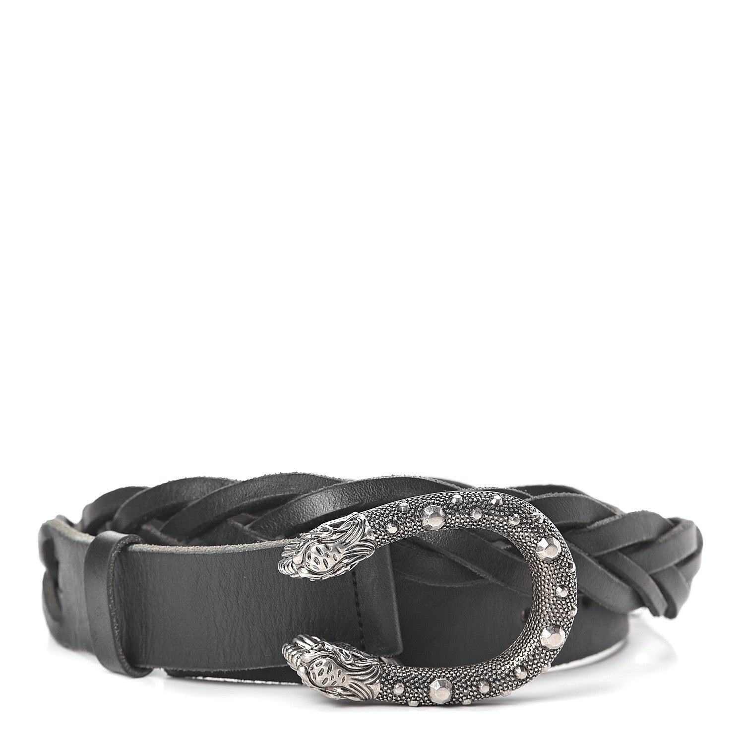 Gucci Calfskin Dionysus Braided Belt 105 42 Black 1 of 5