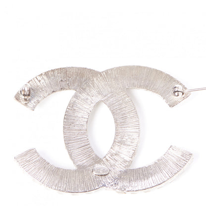 Chanel Baguette Crystal CC Brooch Silver 2 of 5